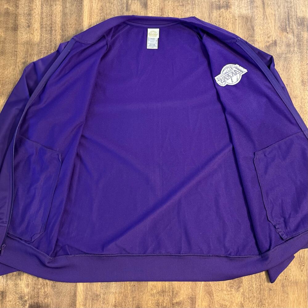 Lakers Bomber Jacket Retro Zip Basketball NBA LA Los Angeles Purple Unisex Large - Picture 8 of 10
